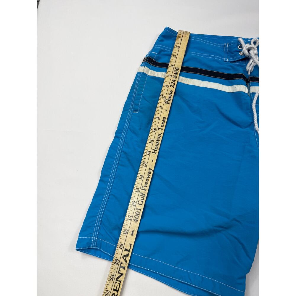 Vintage Nautica Swim Trunks Mens Sz 32 Blue drawstring stripes accent bands - Picture 14 of 16